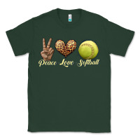 Sports Green peace love softball Classic Tee - JahusDesignShop