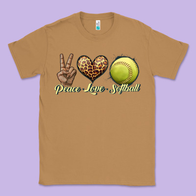 Peace Love Softball Classic Tee Designed By Jahusdesignshop