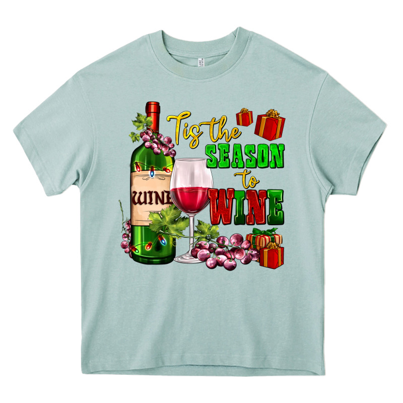 Tis The Season To Wine Heavy Core Tee by AdoDesignShop | Teevron