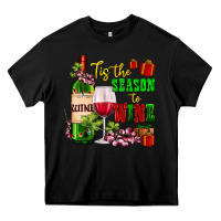 Black tis the season to wine Heavy Core Tee - AdoDesignShop