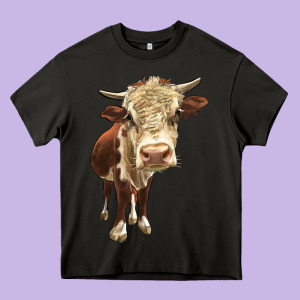 Hereford Heifer Heavy Core Tee Designed By Lillyallendesigns