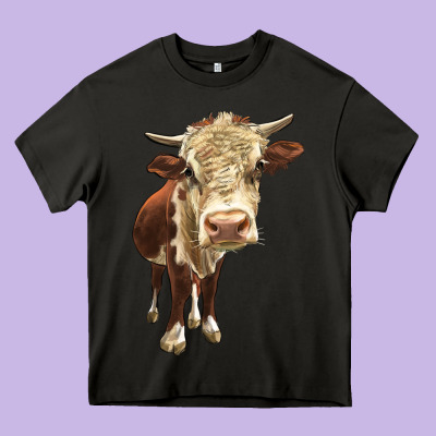Hereford Heifer Heavy Core Tee Designed By Lillyallendesigns