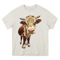Cream Hereford Heifer Heavy Core Tee - LillyAllenDesigns