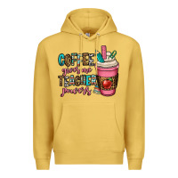 Antique Gold coffee gives me teacher powers Premium Hoodie - OliviaCreatesArt