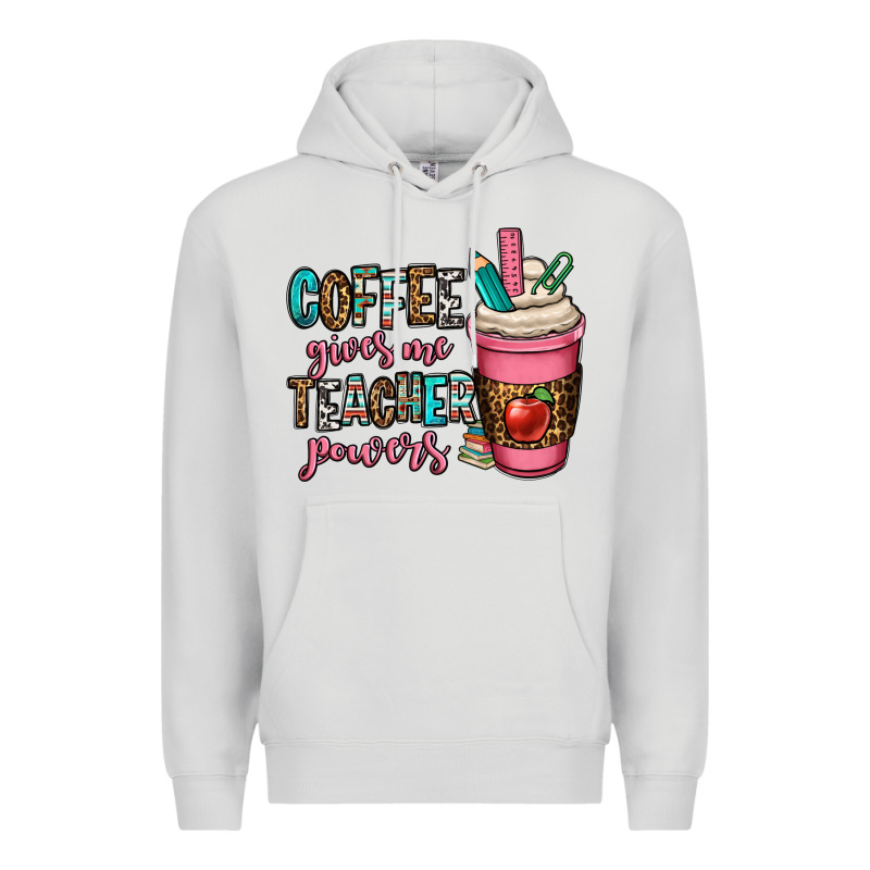Coffee Gives Me Teacher Powers Premium Hoodie by OliviaCreatesArt | Teevron