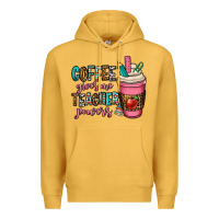 Mustard coffee gives me teacher powers Premium Hoodie - OliviaCreatesArt