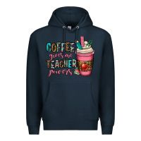 Navy coffee gives me teacher powers Premium Hoodie - OliviaCreatesArt