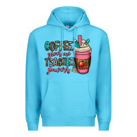 Ocean Blue coffee gives me teacher powers Premium Hoodie - OliviaCreatesArt