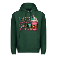 Sports Green coffee gives me teacher powers Premium Hoodie - OliviaCreatesArt