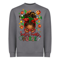Storm santa's favorite nurse afro messy bun Heavyweight Sweatshirt - texasbilliewilder
