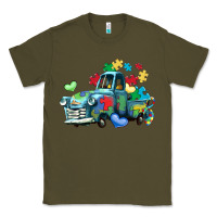 Army Green autism truck Classic Tee - LillyAllenDesigns
