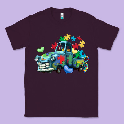 Autism Truck Classic Tee Designed By Lillyallendesigns