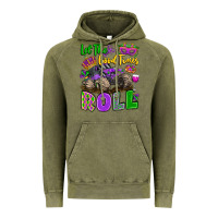 Vintage Olive let the good times roll with mardi gras monster tr Vintage Hoodie - LillyAllenDesigns