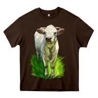 Chocolate Brown Charolais Heifer Heavy Core Tee - LillyAllenDesigns