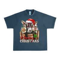 Midnight Navy Merry Christmas Alpine Goat Urban Heavy Tee - LillyAllenDesigns
