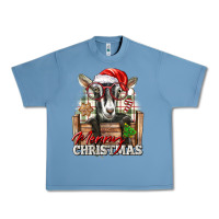 Pebble Blue Merry Christmas Alpine Goat Urban Heavy Tee - LillyAllenDesigns