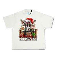 Pistachio Merry Christmas Alpine Goat Urban Heavy Tee - LillyAllenDesigns