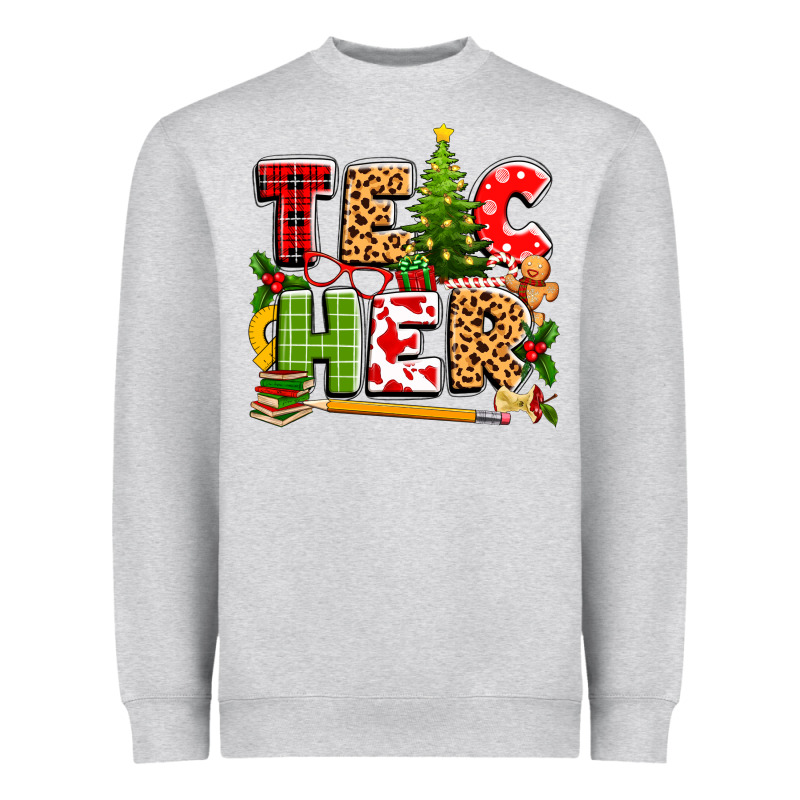 Teacher Christmas Heavyweight Sweatshirt by texasbilliewilder | Teevron