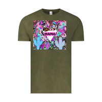 Mama Cowboy Western Animal Pattern Neon Vintage Tee | Teevron