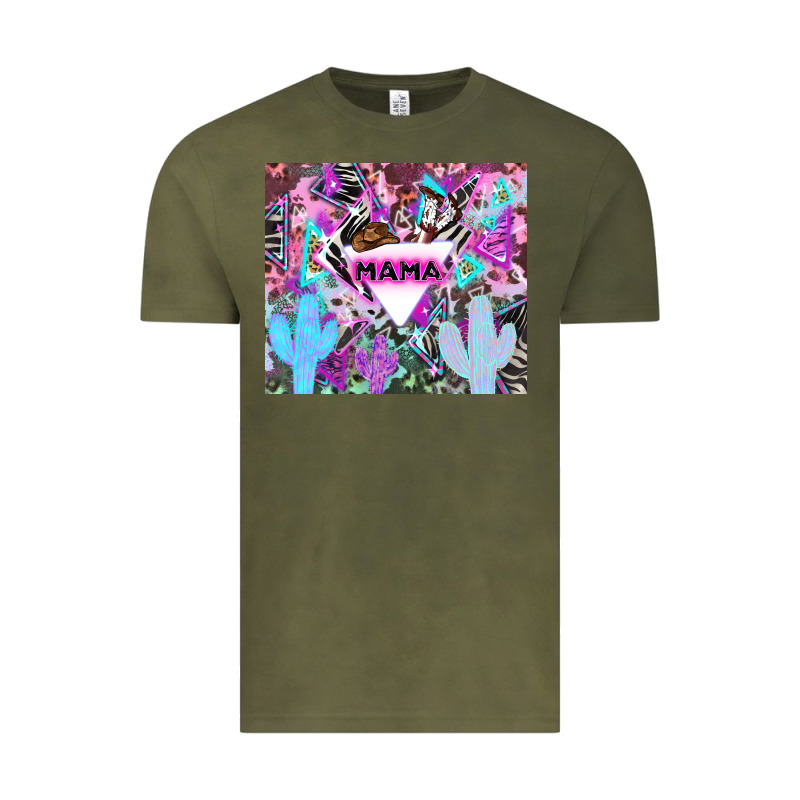 Mama Cowboy Western Animal Pattern Neon Vintage Tee by LillyAllenDesigns | Teevron
