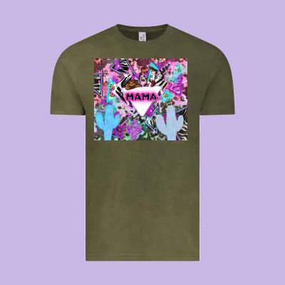 Mama Cowboy Western Animal Pattern Neon Vintage Tee Designed By Lillyallendesigns