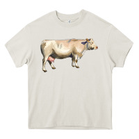 Cream charolais cattle Heavy Core Tee - LillyAllenDesigns