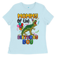 Baby Blue mommy of the birthday boy Ladies Tee - MaliasSmallBusiness