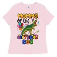 Bubblegum Pink mommy of the birthday boy Ladies Tee - MaliasSmallBusiness