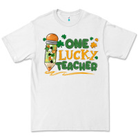 White one lucky teacher Premium Tee - MaliasSmallBusiness