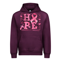 Mauve Wine hope breast cancer awareness ribbon Urban Hoodie - LillyAllenDesigns