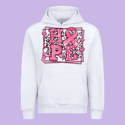 Hope Breast Cancer Awareness Ribbon Urban Hoodie Designed By Lillyallendesigns