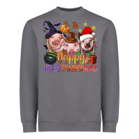 Storm Happy Hallothanksmas Pigs Heavyweight Sweatshirt - NancyCooperArtShop