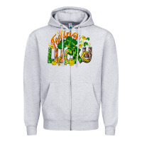Heather Grey Feeling lucky St. Patrick's Day Zipper Hoodie - CowGirlArtShop