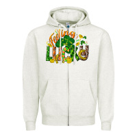 Oatmeal Heather Feeling lucky St. Patrick's Day Zipper Hoodie - CowGirlArtShop