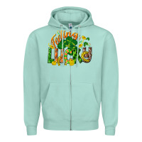 Seafoam Feeling lucky St. Patrick's Day Zipper Hoodie - CowGirlArtShop