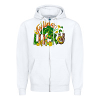 White Feeling lucky St. Patrick's Day Zipper Hoodie - CowGirlArtShop
