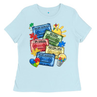 Baby Blue autism cassette tapes Ladies Tee - MaliasSmallBusiness