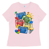 Bubblegum Pink autism cassette tapes Ladies Tee - MaliasSmallBusiness