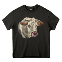 Asphalt Charolais Cattle Face Heavy Core Tee - LillyAllenDesigns