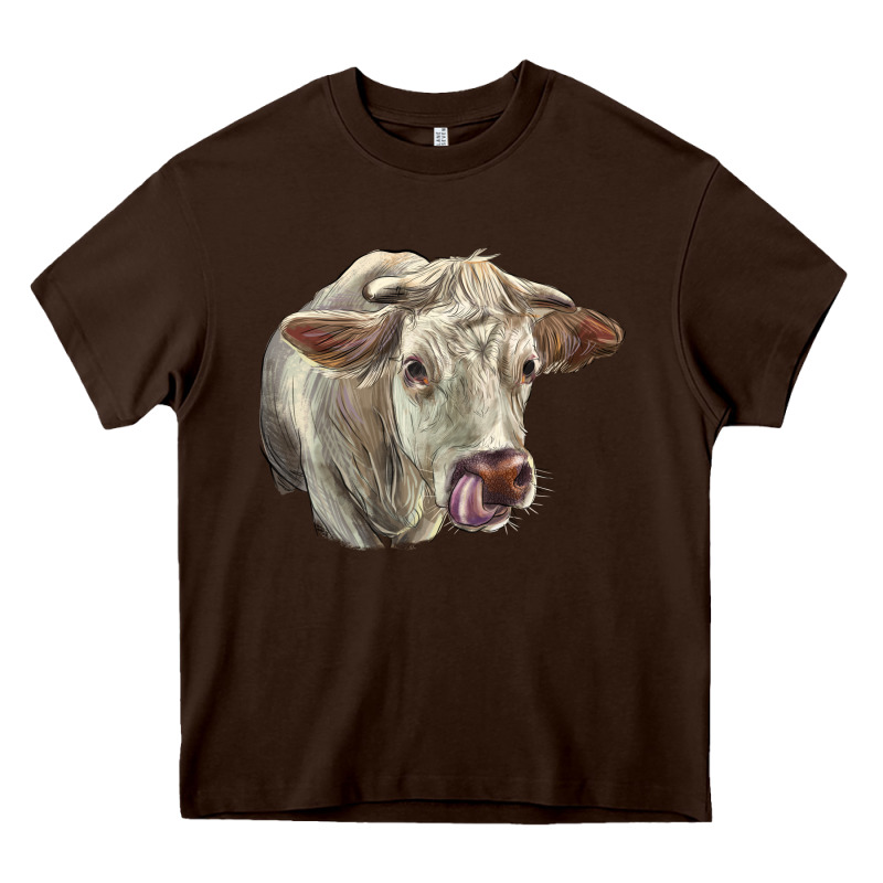 Charolais Cattle Face Heavy Core Tee by LillyAllenDesigns | Teevron