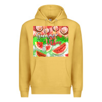 Antique Gold Watermelon and coconut summer 20oz skinny tumbler Premium Hoodie - FaDigitalArtStudio
