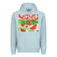 Blue Mist Watermelon and coconut summer 20oz skinny tumbler Premium Hoodie - FaDigitalArtStudio