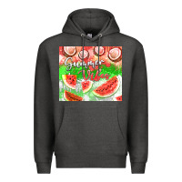 Charcoal Heather Watermelon and coconut summer 20oz skinny tumbler Premium Hoodie - FaDigitalArtStudio