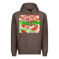 Coffee Watermelon and coconut summer 20oz skinny tumbler Premium Hoodie - FaDigitalArtStudio