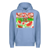 Colony Blue Watermelon and coconut summer 20oz skinny tumbler Premium Hoodie - FaDigitalArtStudio