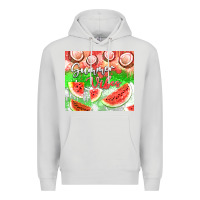 Dove Grey Watermelon and coconut summer 20oz skinny tumbler Premium Hoodie - FaDigitalArtStudio