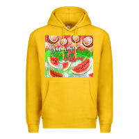 Lemon Watermelon and coconut summer 20oz skinny tumbler Premium Hoodie - FaDigitalArtStudio
