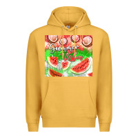 Mustard Watermelon and coconut summer 20oz skinny tumbler Premium Hoodie - FaDigitalArtStudio