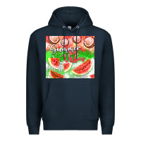 Navy Watermelon and coconut summer 20oz skinny tumbler Premium Hoodie - FaDigitalArtStudio