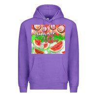 Purple Watermelon and coconut summer 20oz skinny tumbler Premium Hoodie - FaDigitalArtStudio